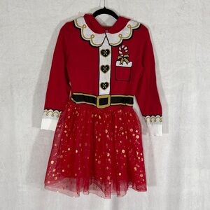 Well Worn - Red - Santa Hooded Sweater Dress - Kids L